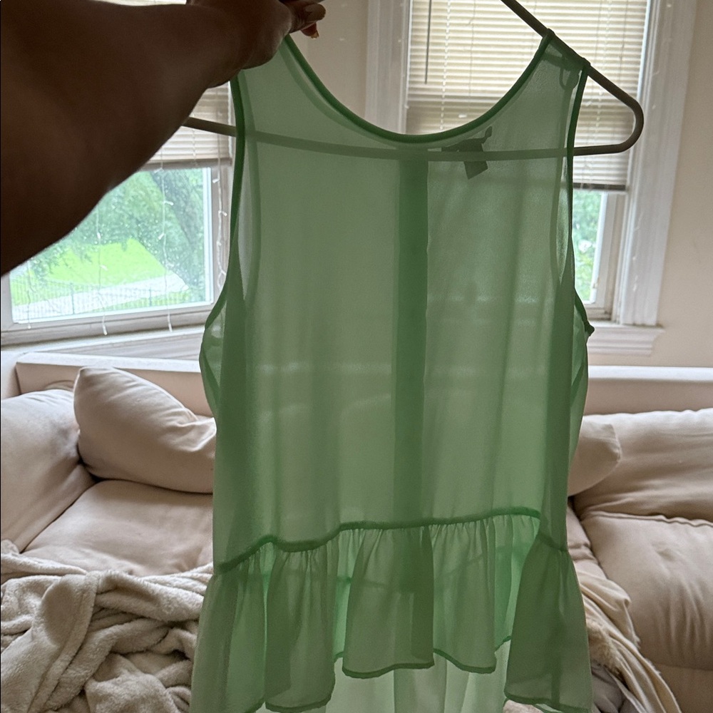 Forever 21 Light mint Green Sheer Top